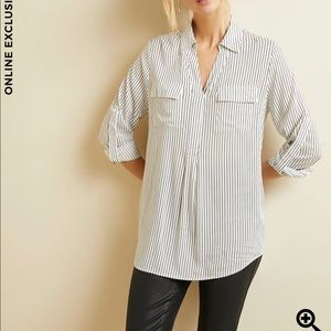 Cambridge & Grace Stretch Blouse w Roll-Up Sleeves